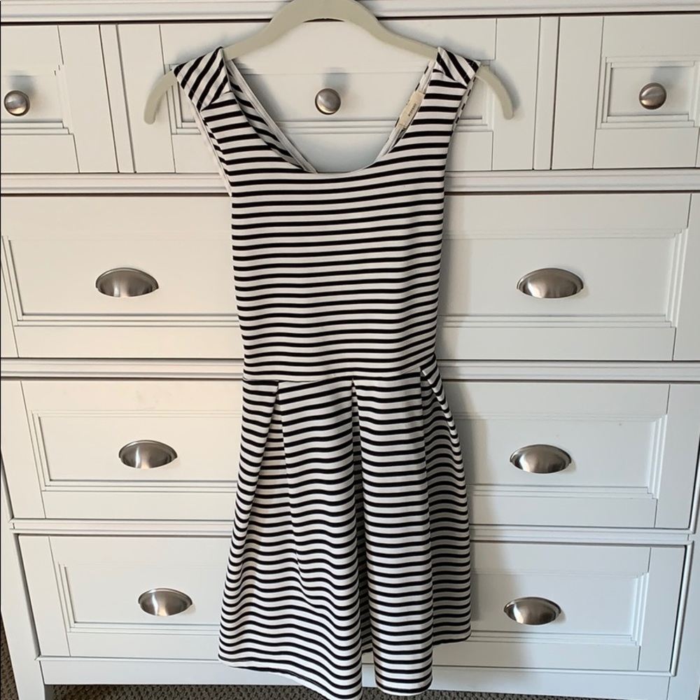 Black and White stripe Soprano dress